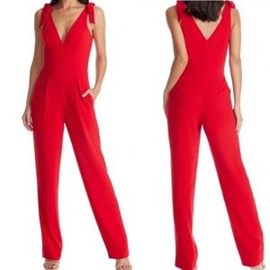 NWT Dress The Population Maira Sleeveless Shoulder Tie Jumpsuit